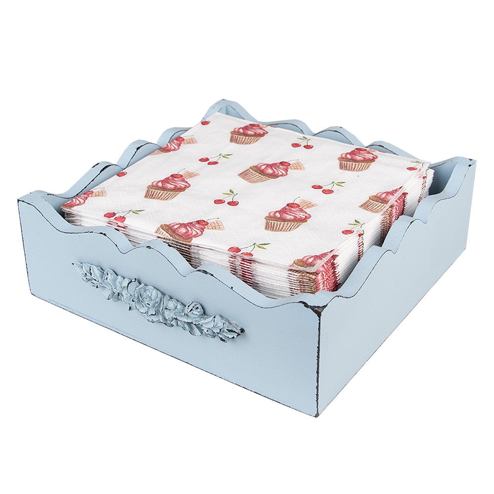 Bílé papírové ubrousky s dortíčky Cherry Cupcake - 33*33 cm (20ks) Clayre & Eef Bílé papírové ubrousky s dortíčky Cherry Cupcake - 33*33 cm (20ks) Clayre & Eef