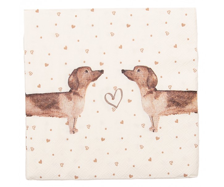 Papírové ubrousky s jezevčíky Dachshund Love - 33*33 cm (20ks)