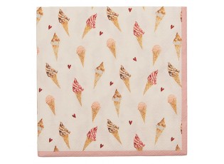 Béžové papírové ubrousky se zmrzlinou Frosty And Sweet - 33*33 cm (20ks)