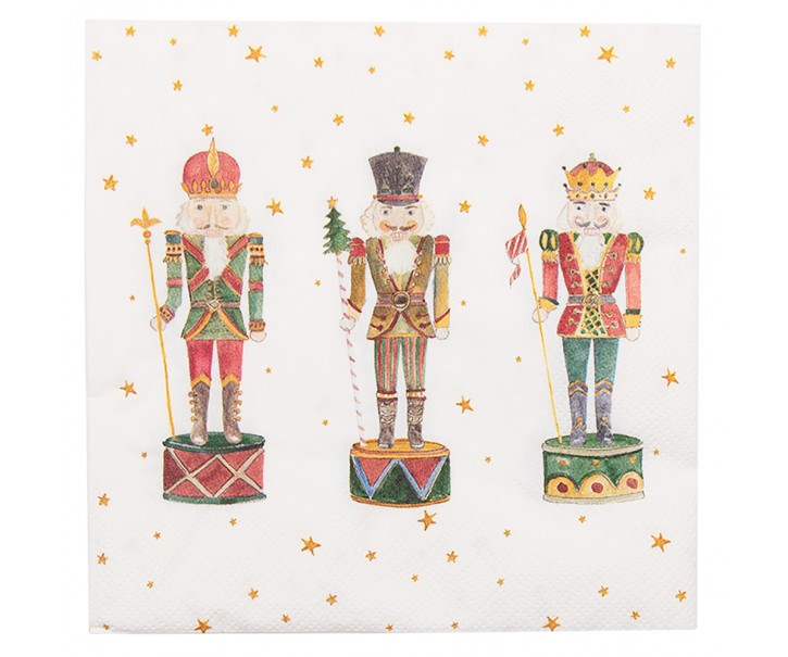 Papírové kapesníky s Louskáčky Happy Little Christmas - 33*33 cm (20ks) Clayre & Eef