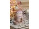 Bílo-růžový porcelánový šálek s podšálkem - Ø 10*6 / Ø 15*2 cm / 250 ml Clayre & Eef
