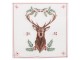 Papírové ubrousky s jelenem a cesmínou Holly Christmas - 33*33 cm (20ks) Clayre & Eef