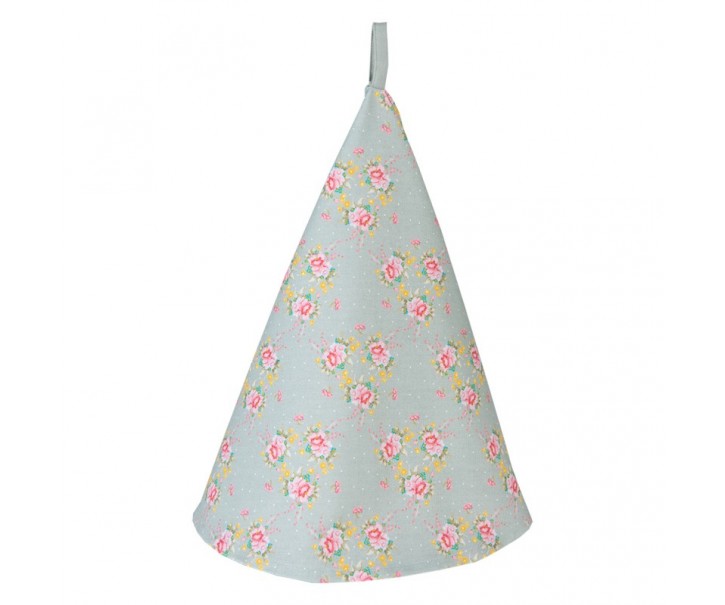 Zelená bavlněná kulatá utěrka s květy Cheerful Birdie - Ø 80 cm Clayre & Eef