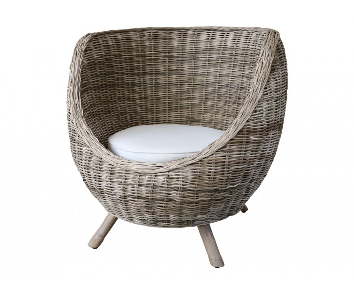 Přírodní ratanové antik křeslo Wickie - Ø 84*85 cm Chic Antique