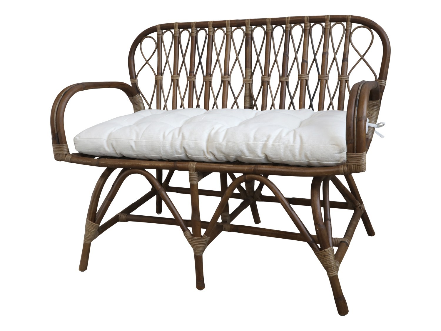 Hnědá antik ratanová pohovka Anor Wicker - 107*60*85cm