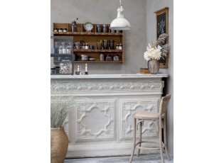 Přírodní dřevěná barová židle s ratanovým výpletem Old French chair - 43*51*103 cm 
