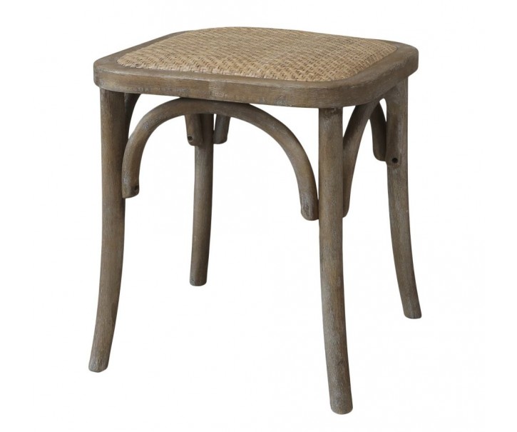 Přírodní ratanová stolička Old French stool - 42*42*46 cm Chic Antique