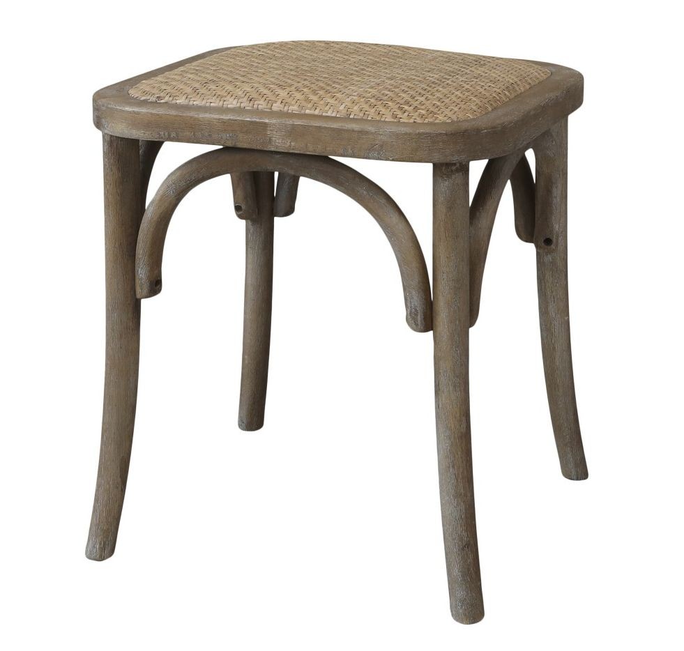Přírodní ratanová stolička Old French stool - 42*42*46 cm 