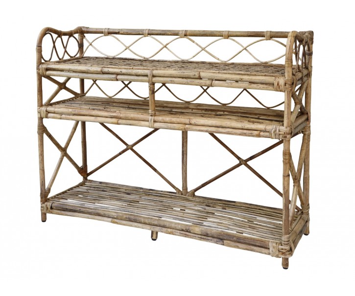 Ratanový regál s policemi Service table - 118*40*92cm Chic Antique
