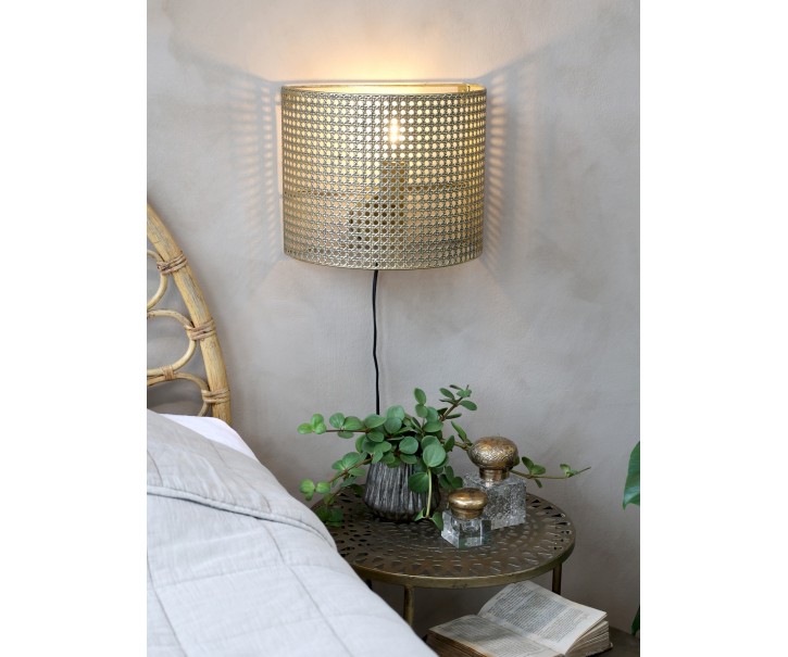 Bronzová antik nástěnná lampa s patinou French - 30*17*25 cm/E27
