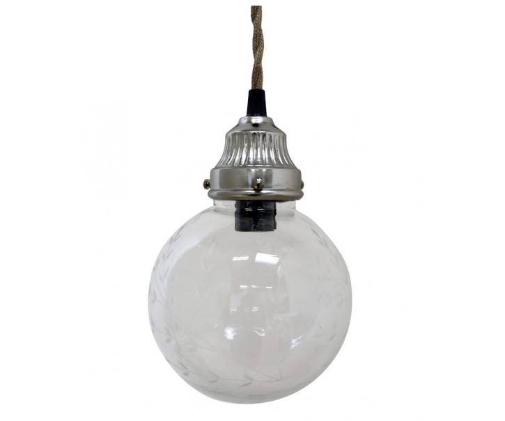 Závěsné ručně vyrobené světlo se skleněnou koulí Sione - Ø 14cm/ E14 / 40W Chic Antique