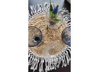 Přírodní pletené prostírání z mořské trávy s třásněmi - Ø 50*1.5 cm