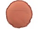 Hnědý kulatý bavlněný polštář s krajkou Lace brown - Ø 38*12cm J-Line by Jolipa