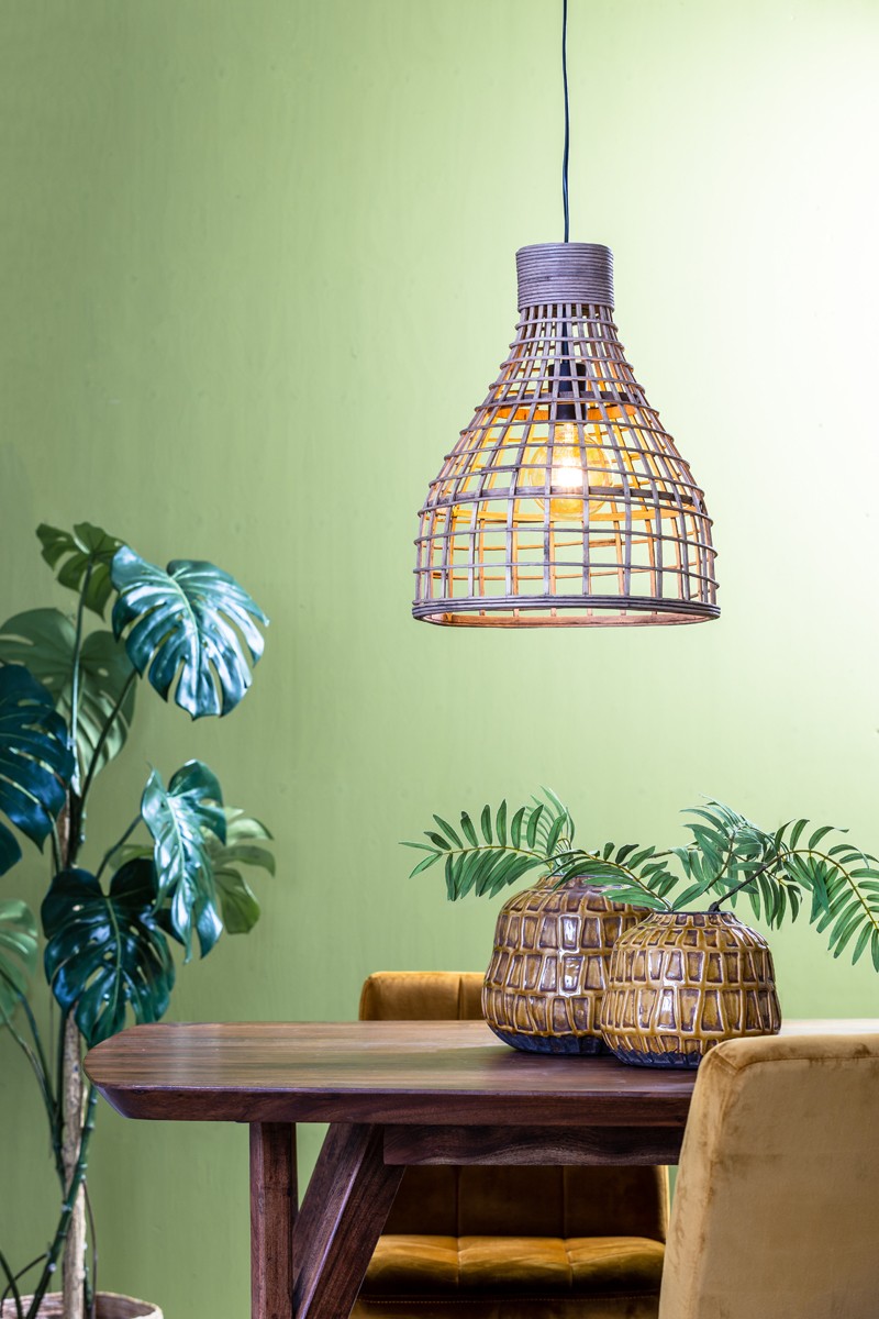 Přírodní ratanové závěsné světlo Puerto - Ø 34*41cm Light & Living Přírodní ratanové závěsné světlo Puerto - Ø 34*41cm Light & Living