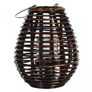 Přírodní závěsná lucerna Eudo – Ø 29*35 cm