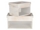 Dřevěný úložný box s bílou patinou ( 2 ks ) - 18*18*12 / 15*15*11 cm Clayre & Eef