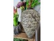 Šedo-stříbrná anik skleněná vánoční ozdoba ve tvaru šišky XL - Ø 15*25 cm Clayre & Eef