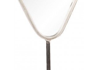 Stříbrné antik kovové stolní kosmetické zrcadlo - 14*9*43 cm