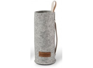 Šedý filcový obal na skleněnou láhev - Ø 7*21cm / 450ml a 650ml 