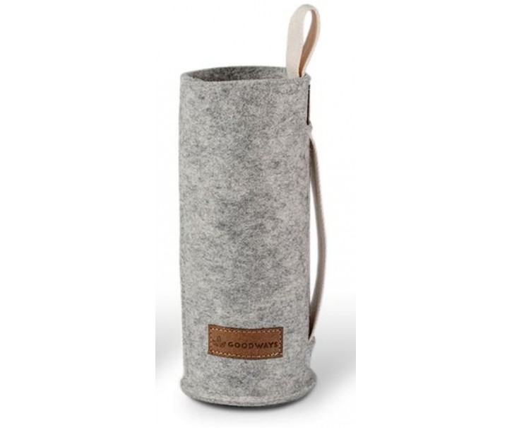 Šedý filcový obal na skleněnou láhev - Ø 7*21cm / 450ml a 650ml Goodways