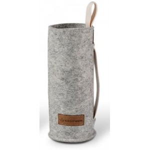 Šedý filcový obal na skleněnou láhev - Ø 7*21cm / 450ml a 650ml 