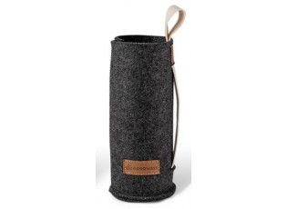 Tmavě šedý filcový obal na skleněnou láhev - Ø 7*21cm / 450ml a 650ml 