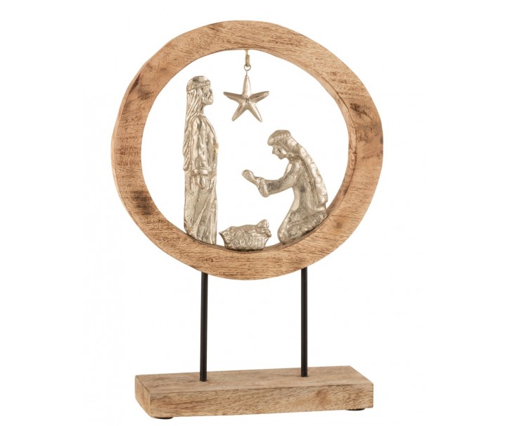 Dřevěný Betlém na podstavci - 32*10*45 cm J-Line by Jolipa