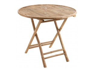 Přírodní bambusový kulatý skládací stůl Bamboo Pliable - Ø 90*76cm