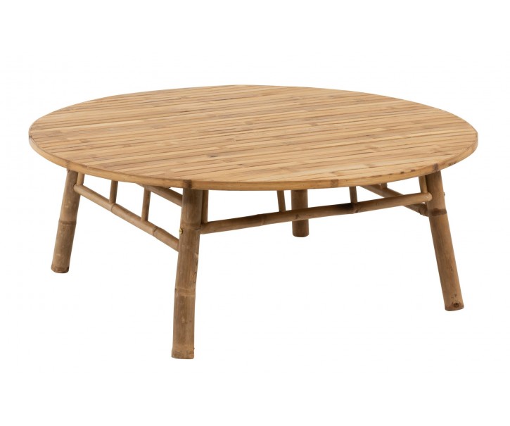 Přírodní bambusový kulatý konferenční stůl Bamboo Pliable - Ø 120*46cm