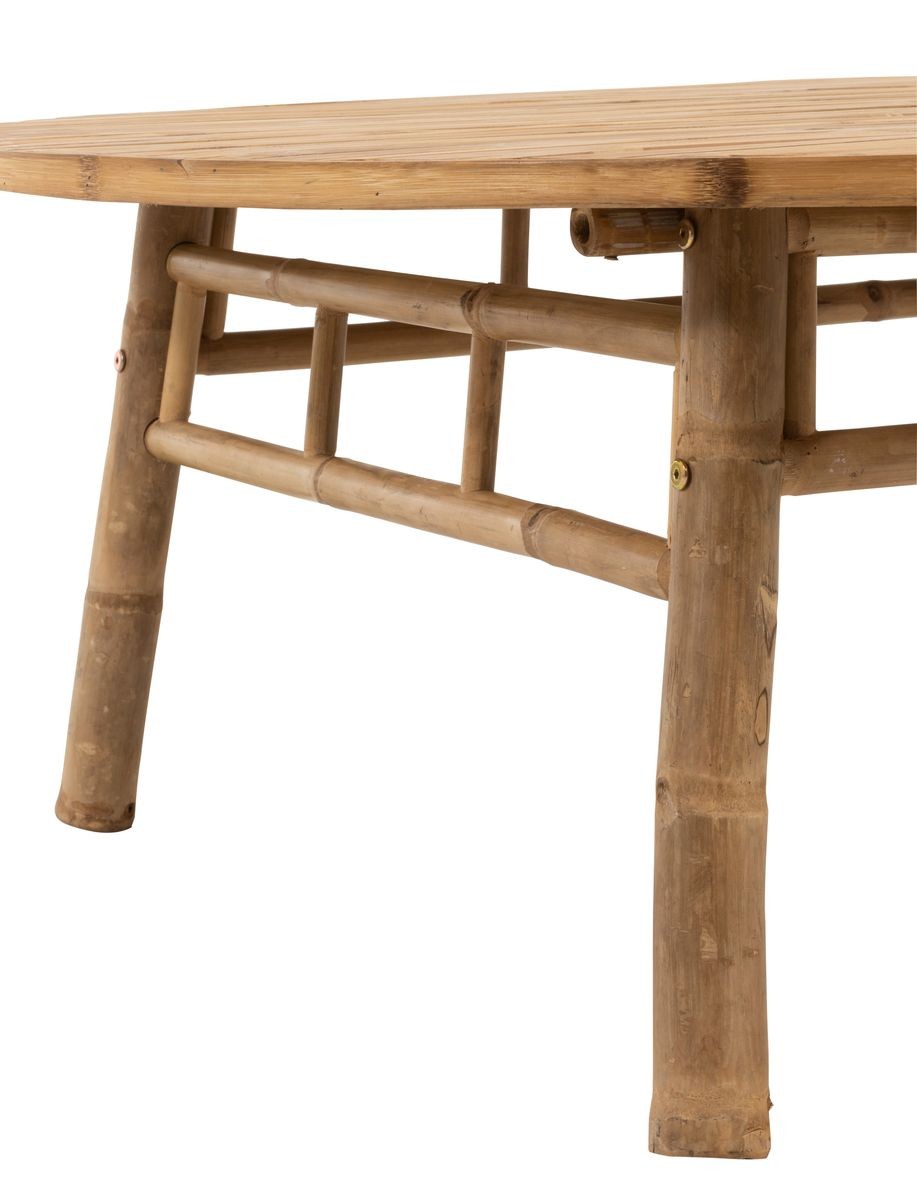 Přírodní bambusový kulatý konferenční stůl Bamboo Pliable - Ø 120*46cm J-Line by Jolipa Přírodní bambusový kulatý konferenční stůl Bamboo Pliable - Ø 120*46cm J-Line by Jolipa
