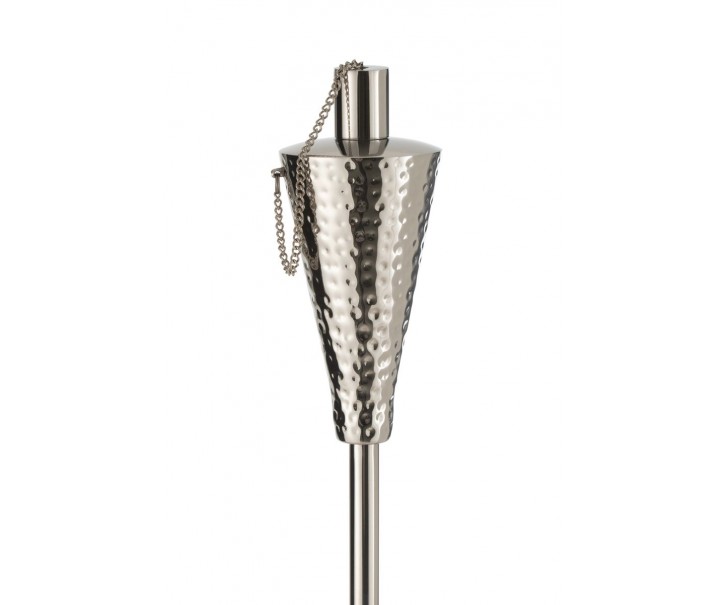 Zahradní nerezová olejová lampa se zápichem jemně tepaná - Ø 9*155cm J-Line by Jolipa