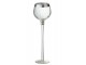 Skleněný svícen na noze s popraskáním Silver - Ø 9*30cm J-Line by Jolipa