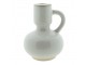 Béžový porcelánový svícen na úzkou svíčku Chrie - 12*10*14 cm Clayre & Eef