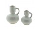 Béžový porcelánový svícen na úzkou svíčku Chrie - 12*10*14 cm Clayre & Eef