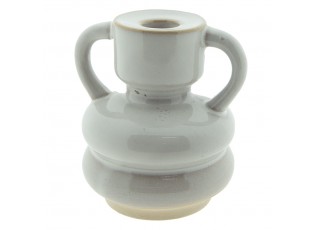 Béžový porcelánový svícen na úzkou svíčku Chrie - Ø 9*9 cm