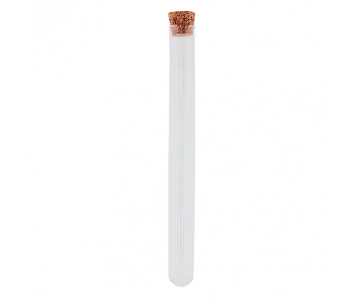Skleněná dóza/ zkumavka s korkovým víčkem - Ø 1*15 cm / 15 ml Clayre & Eef