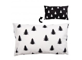 Bílý povlak na polštář se stromky Black&White X-Mas - 30*50 cm