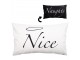 Bílo-černý povlak na polštář Naughty a Nice z Black&White X-Mas - 30*50 cm Clayre & Eef