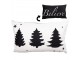 Bílo-černý povlak na polštář se stromky Believe Black&White X-Mas - 30*50 cm Clayre & Eef