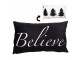 Bílo-černý povlak na polštář se stromky Believe Black&White X-Mas - 30*50 cm Clayre & Eef