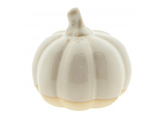 Béžová porcelánová dekorace dýně Chrie XL - Ø 14*11 cm