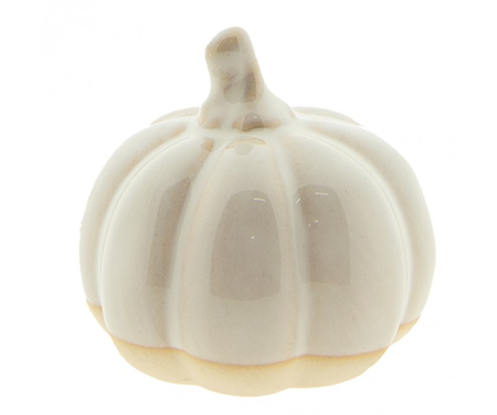 Béžová porcelánová dekorace dýně Chrie - Ø 7*6 cm Clayre & Eef