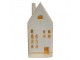 Béžový porcelánový domek s LED světýlky Chrie - 8*5*18 cm Clayre & Eef