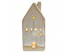 Béžový porcelánový domek s LED světýlky - 5*5*12 cm Clayre & Eef