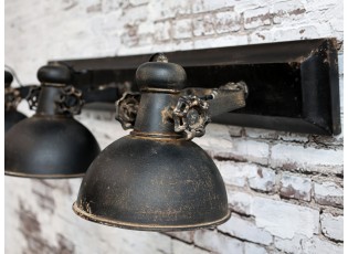 Industriální černé antik kovové nástěnné světlo Fact ceiling - 85*19*30cm / E14
