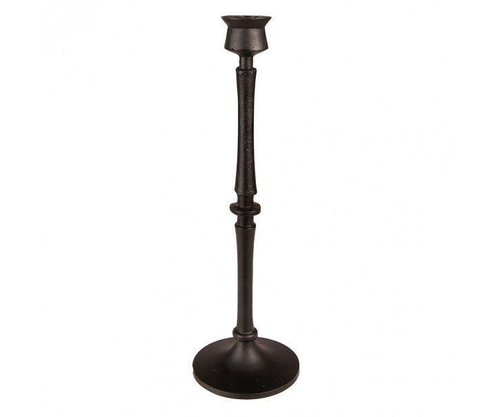 Černý kovový svícen na úzkou svíčku Pióne - Ø 10*33 cm Clayre & Eef