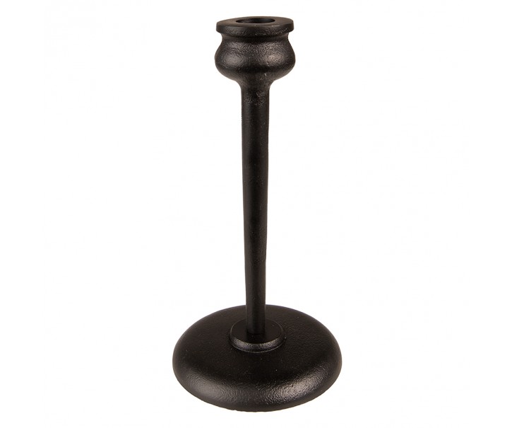 Černý kovový svícen na úzkou svíčku Pióne - Ø 10*21 cm Clayre & Eef