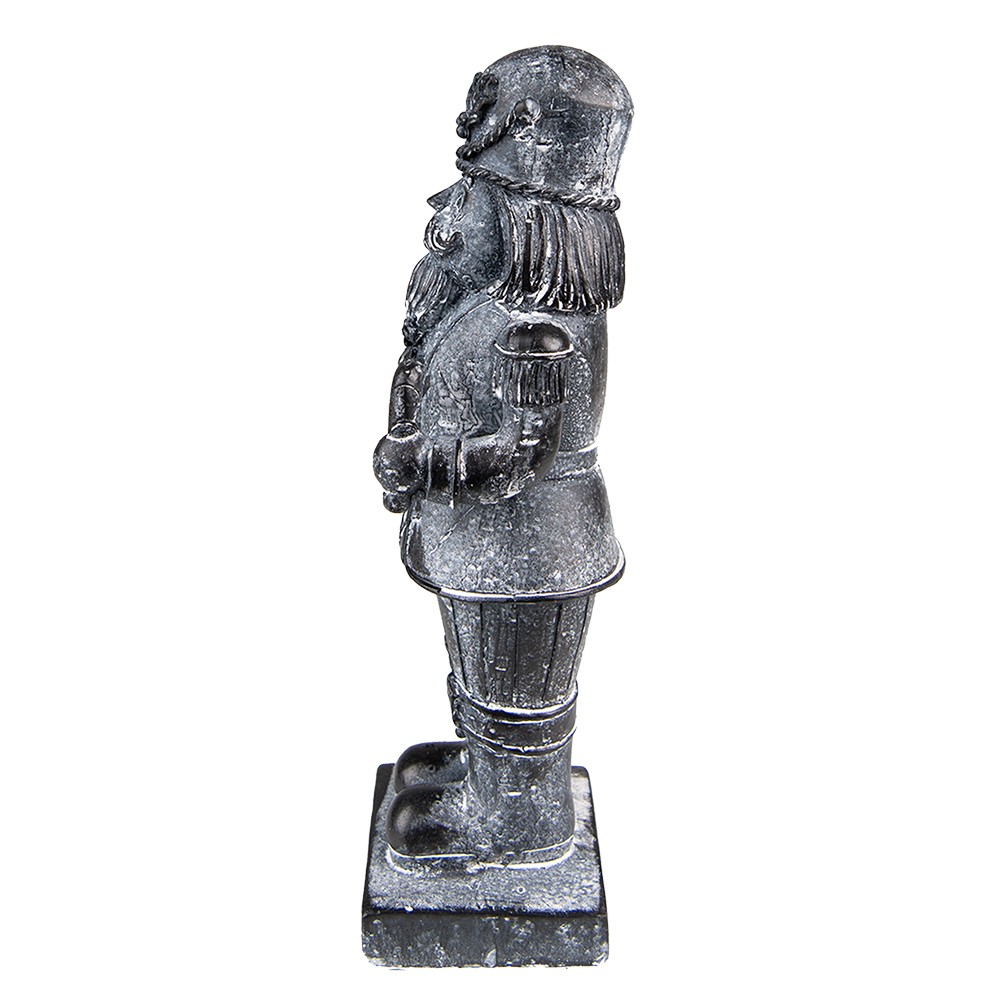 Šedá antik dekorace Louskáček s věnečkem - 9*6*21 cm Clayre & Eef Šedá antik dekorace Louskáček s věnečkem - 9*6*21 cm Clayre & Eef