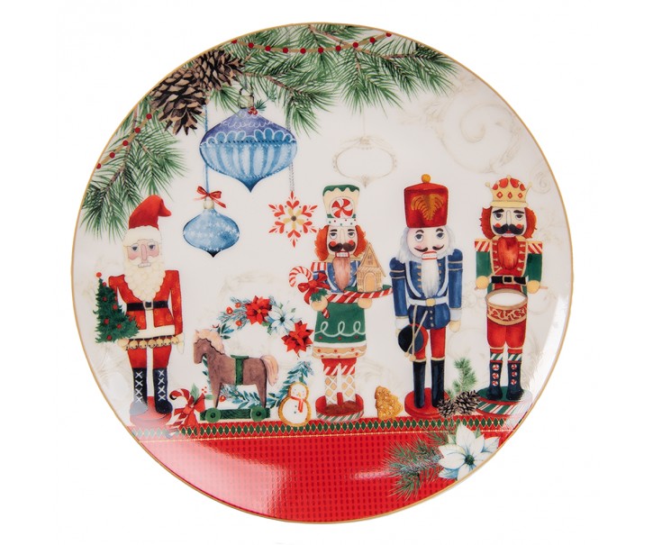 Dezertní porcelánový talíř s Louskáčky - Ø 21*2 cm Clayre & Eef