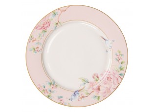 Porcelánový jídelní talíř s růžovými květy Rosa - Ø 27*2 cm